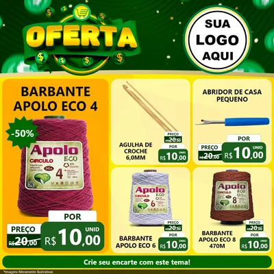 Modelo de Rede Social para Feed Facebook com o tema Oferta para Armarinho e Aviamentos