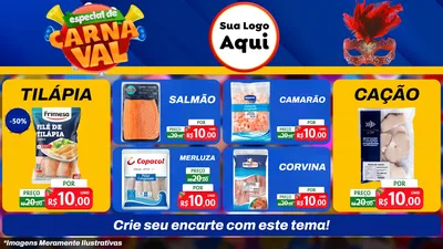 Modelo de TV para TV Horizontal com o tema Especial de Carnaval para Peixaria