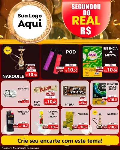 Modelo de Rede Social para Feed Instagram com o tema Segundou do Real para Tabacaria