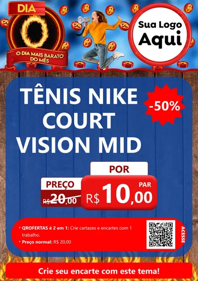 Modelo de Cartaz para Cartaz A4 Vertical com o tema Dia O - O Dia Mais Barato Do Mês para Calçados