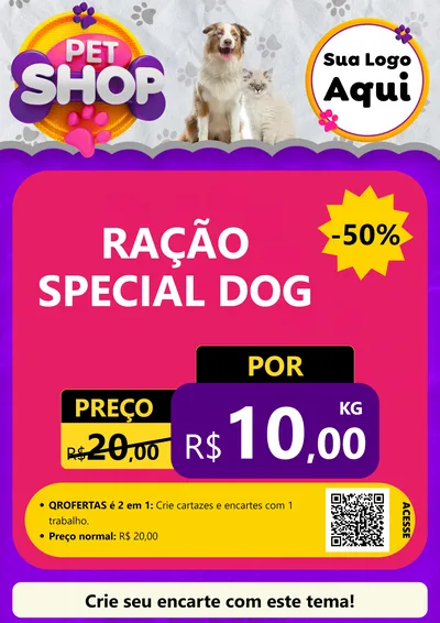 Modelo de Cartaz para Cartaz A4 Vertical com o tema Pet Shop para Pet Shop
