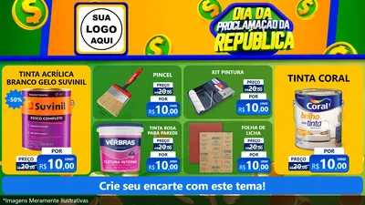Modelo de TV para TV Horizontal com o tema Dia Da Proclamação da República para Tintas e Ferramentas