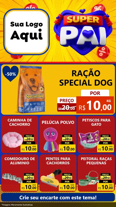 Modelo de Rede Social para Stories com o tema Super Pai para Pet Shop