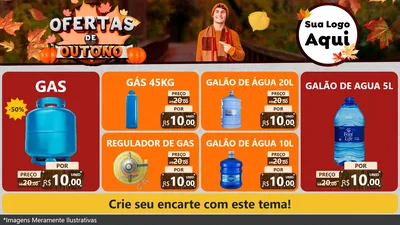 Modelo de TV para TV Horizontal com o tema Ofertas de Outono para Água e gás
