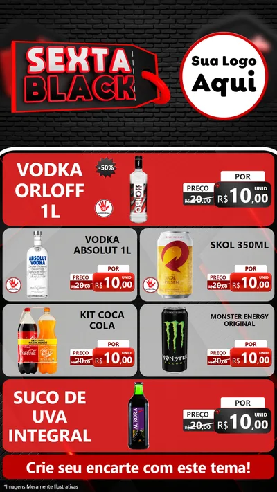 Modelo de TV para TV Vertical com o tema Sexta Black para Distribuidora de bebidas