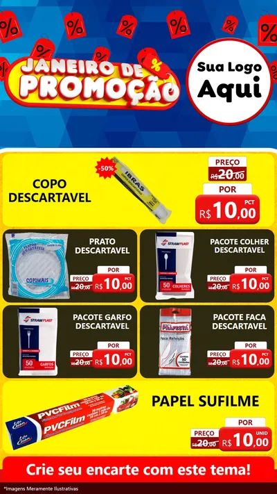 Modelo de TV para TV Vertical com o tema Janeiro de Promoção para Embalagens