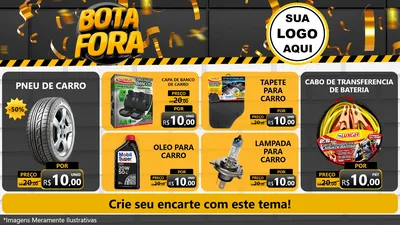 Modelo de TV para TV Horizontal com o tema Bota Fora para Auto peças