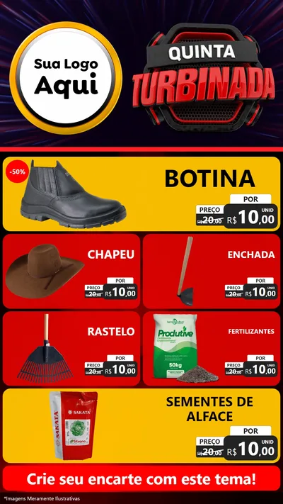 Modelo de TV para TV Vertical com o tema Quinta Turbinada para Agropecuária