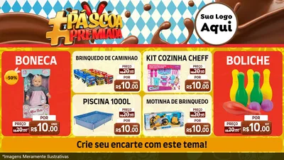 Modelo de TV para TV Horizontal com o tema Páscoa Premiada para Brinquedos