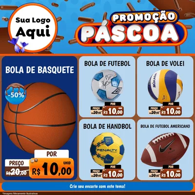 Modelo de Rede Social para Feed Facebook com o tema Promoção Páscoa para Artigos Esportivos