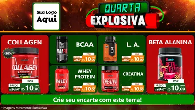 Modelo de TV para TV Horizontal com o tema Quarta Explosiva para Suplementos alimentares