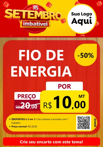 Modelo de Cartaz para Cartaz A4 Vertical com o tema Setembro Imbatível para Materiais Elétricos