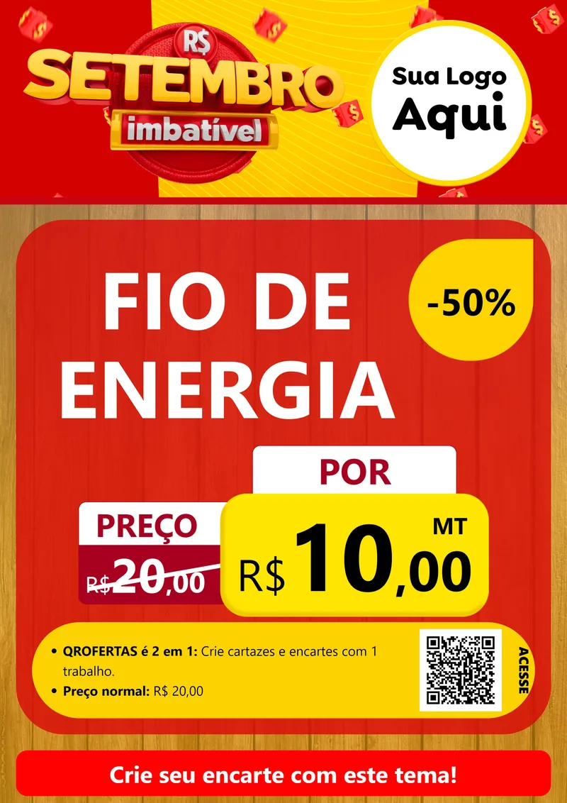 Modelo de Cartaz para Cartaz A4 Vertical com o tema Setembro Imbatível para Materiais Elétricos