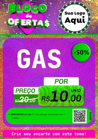 Modelo de Cartaz para Cartaz A4 Vertical com o tema Bloco de Ofertas para Água e gás