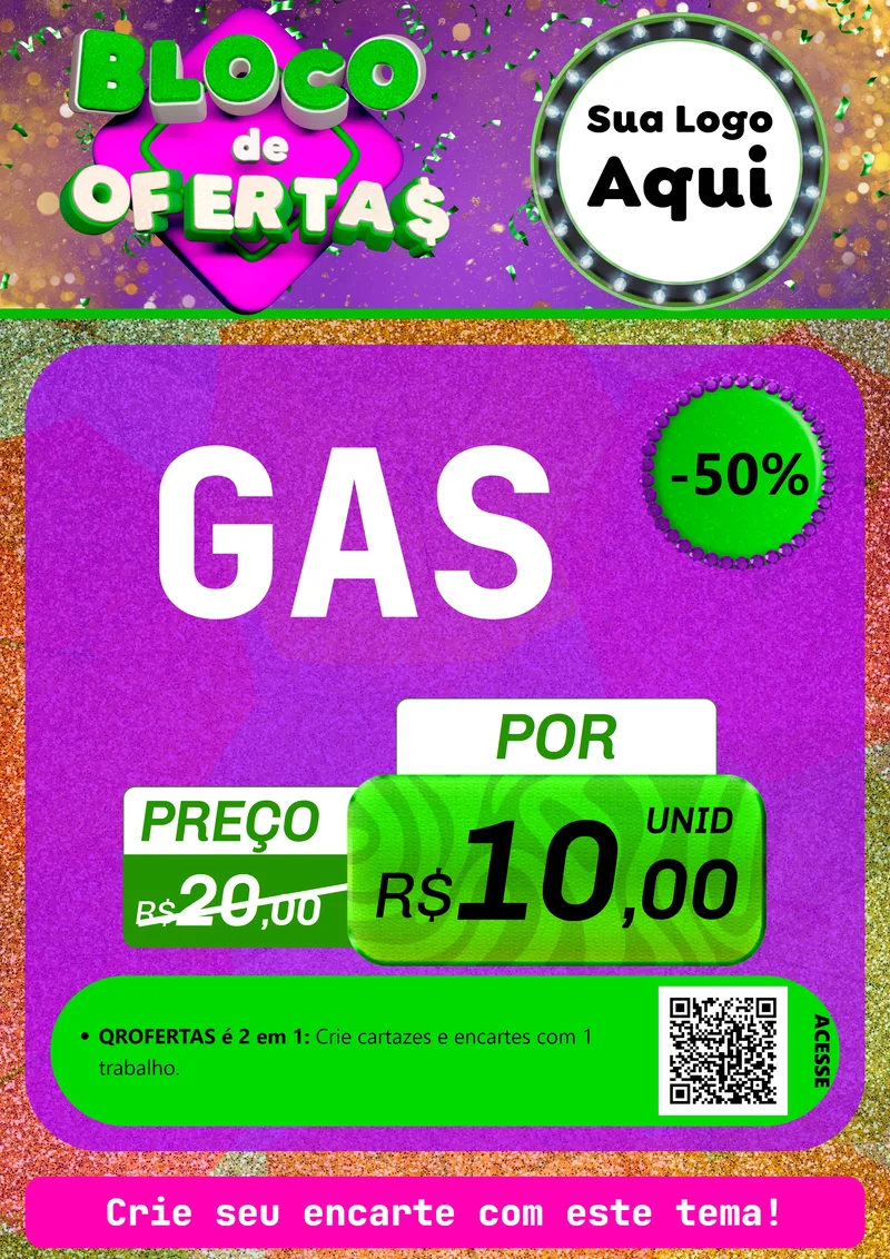 Modelo de Cartaz para Cartaz A4 Vertical com o tema Bloco de Ofertas para Água e gás