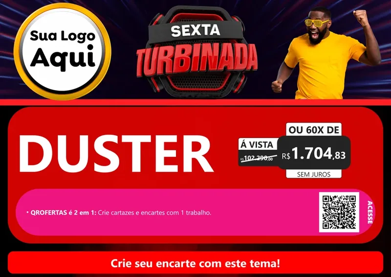 Modelo de Cartaz para Cartaz A4 Horizontal com o tema Sexta Turbinada para Concessionaria de Carros