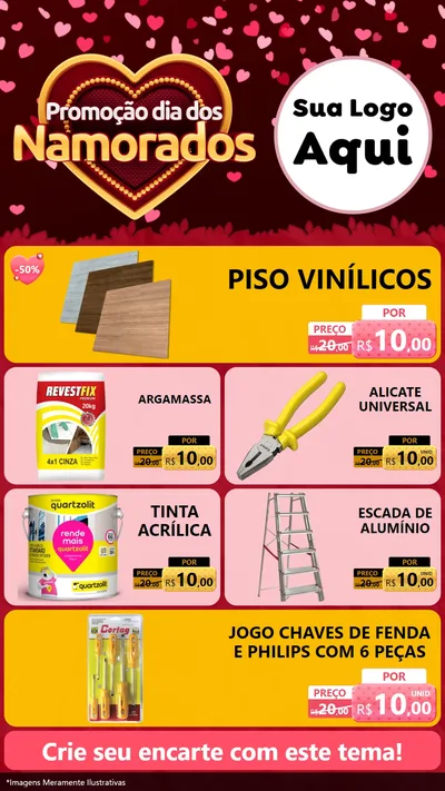 Modelo de TV para TV Vertical com o tema Promoção Dia Dos Namorados para Material para Construção