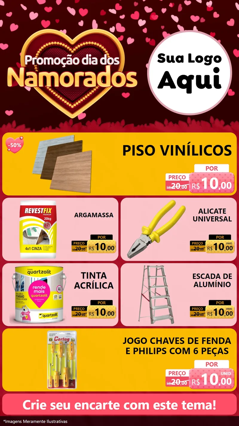 Modelo de TV para TV Vertical com o tema Promoção Dia Dos Namorados para Material para Construção