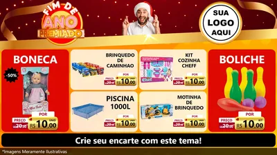 Modelo de TV para TV Horizontal com o tema Fim de Ano Premiado para Brinquedos