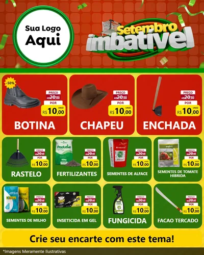 Modelo de Rede Social para Feed Instagram com o tema Setembro Imbatível para Agropecuária