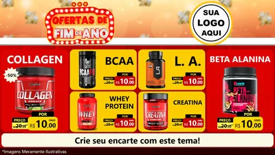 Modelo de TV para TV Horizontal com o tema Ofertas de Fim de Ano para Suplementos alimentares