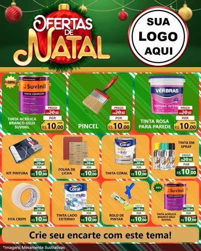 Modelo de Rede Social para Feed Instagram com o tema Ofertas de Natal para Tintas e Ferramentas