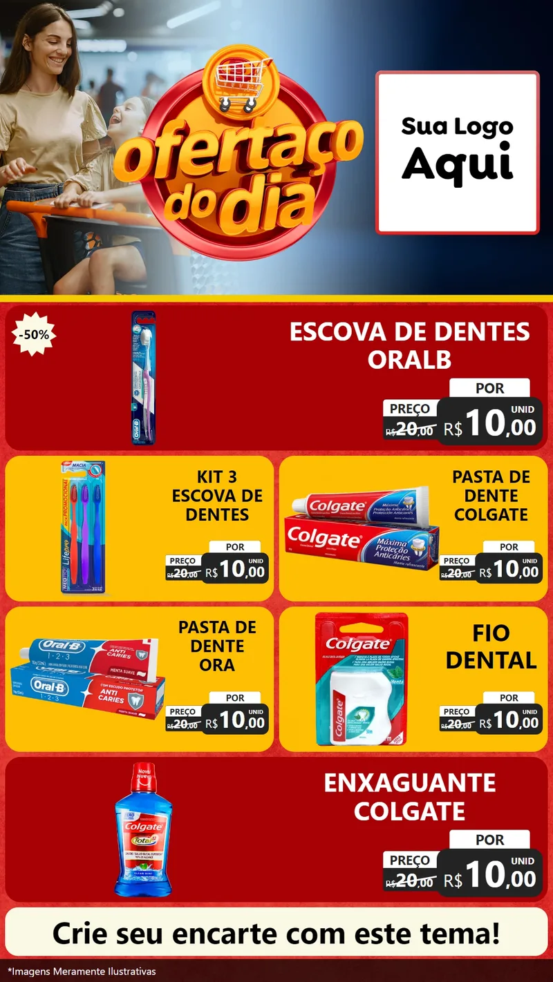 Modelo de TV para TV Vertical com o tema Ofertaço Do Dia para Higiene Pessoal