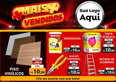 Modelo de Encarte para Encarte A4 Horizontal com o tema Mais Vendidos para Material para Construção
