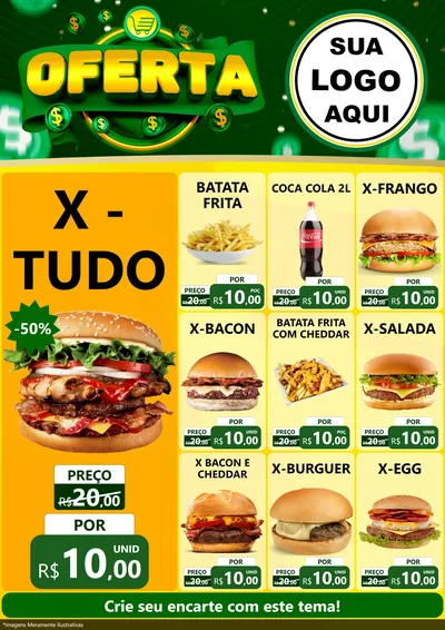 Modelo de Encarte para Encarte A4 Vertical com o tema Oferta para Hamburgueria