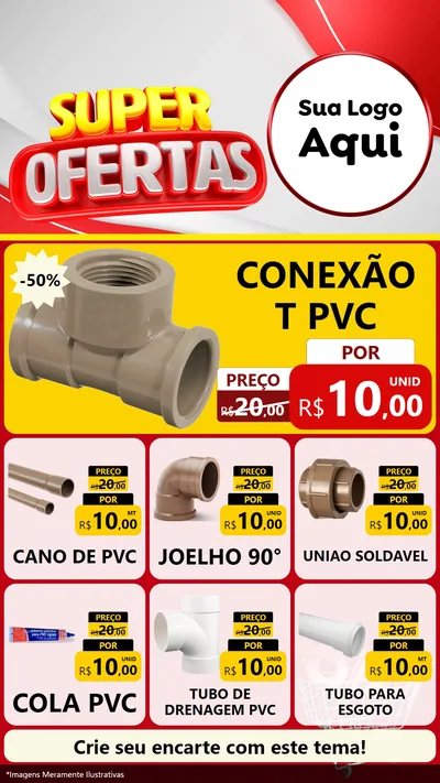 Modelo de Rede Social para Stories com o tema Super Ofertas para Tubos e conexões