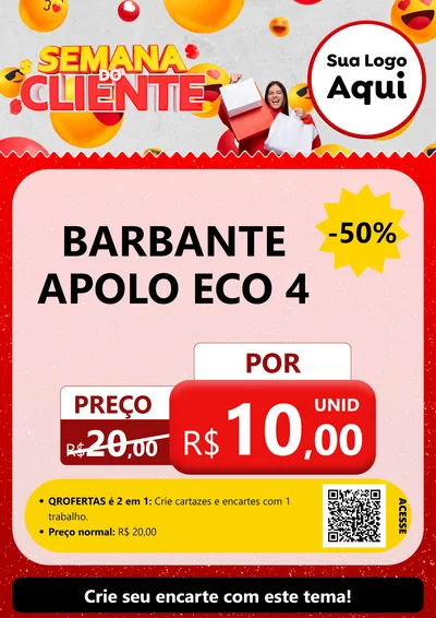 Modelo de Cartaz para Cartaz A4 Vertical com o tema Semana do Cliente para Armarinho e Aviamentos