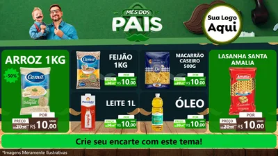Modelo de TV para TV Horizontal com o tema Mês dos Pais para Supermercado