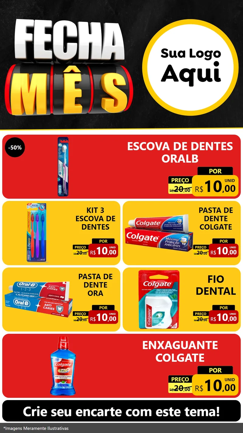 Modelo de TV para TV Vertical com o tema Fecha Mês para Higiene Pessoal