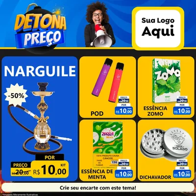 Modelo de Rede Social para Feed Facebook com o tema Detona Preços para Tabacaria