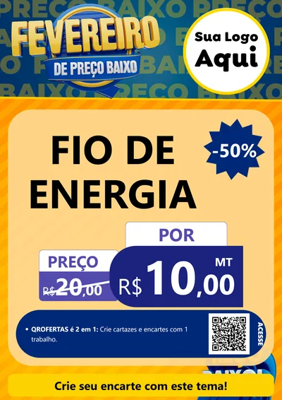 Modelo de Cartaz para Cartaz A4 Vertical com o tema Fevereiro de Preço Baixo para Materiais Elétricos