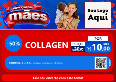 Modelo de Cartaz para Cartaz A4 Horizontal com o tema Promoção das Mães para Suplementos alimentares