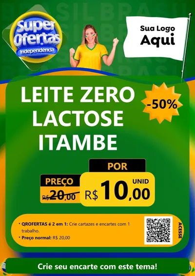 Modelo de Cartaz para Cartaz A4 Vertical com o tema Super Ofertas de Independência para Frios e Laticínios