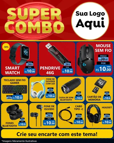 Modelo de Rede Social para Feed Instagram com o tema Super Combo para Informática