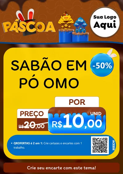 Modelo de Cartaz para Cartaz A4 Vertical com o tema Páscoa para Produtos de Limpeza