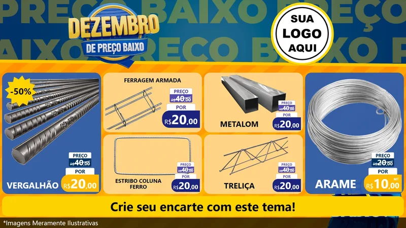 Modelo de TV para TV Horizontal com o tema Dezembro de Preço Baixo para Ferragens