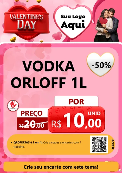 Modelo de Cartaz para Cartaz A4 Vertical com o tema Valentine's Day para Distribuidora de bebidas