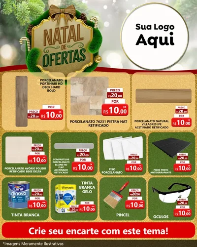 Modelo de Rede Social para Feed Instagram com o tema Ofertas de Natal para Pisos e revestimentos