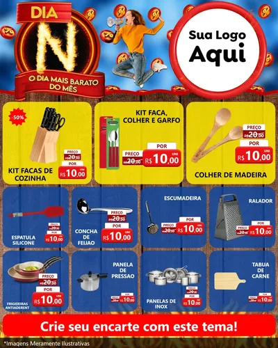 Modelo de Rede Social para Feed Instagram com o tema Dia N - O Dia Mais Barato Do Mês para Utilidades Domésticas