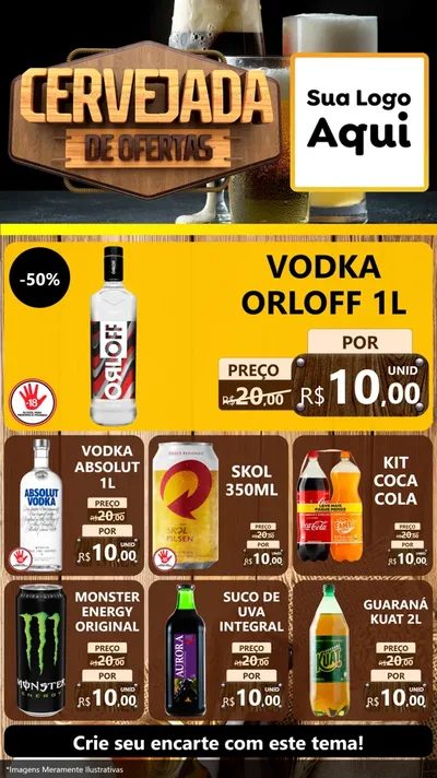 Modelo de Rede Social para Stories com o tema Cervejada de Ofertas para Distribuidora de bebidas