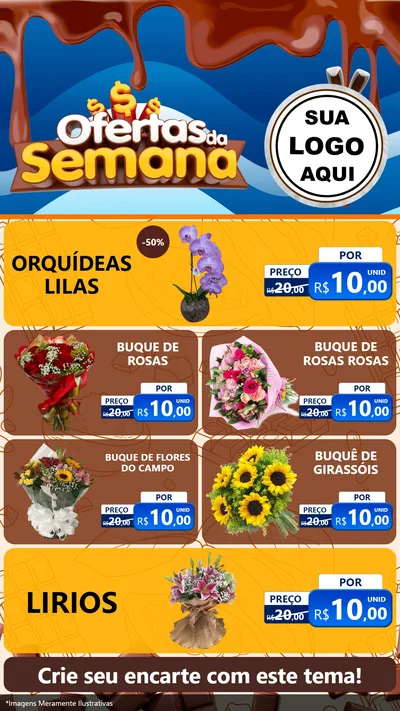 Modelo de TV para TV Vertical com o tema Ofertas da Semana - Páscoa para Floricultura e jardim