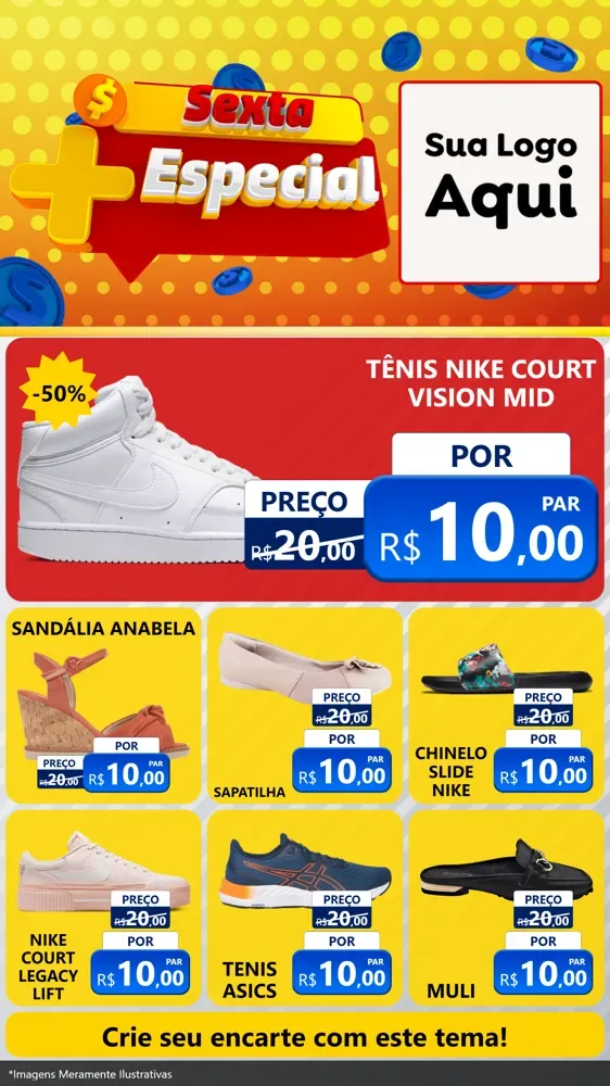 Modelo de Rede Social para Stories com o tema Sexta Mais Especial para Calçados