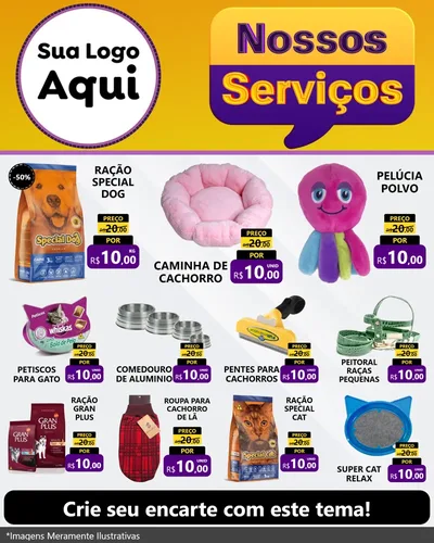 Modelo de Rede Social para Feed Instagram com o tema Nossos Serviços para Pet Shop