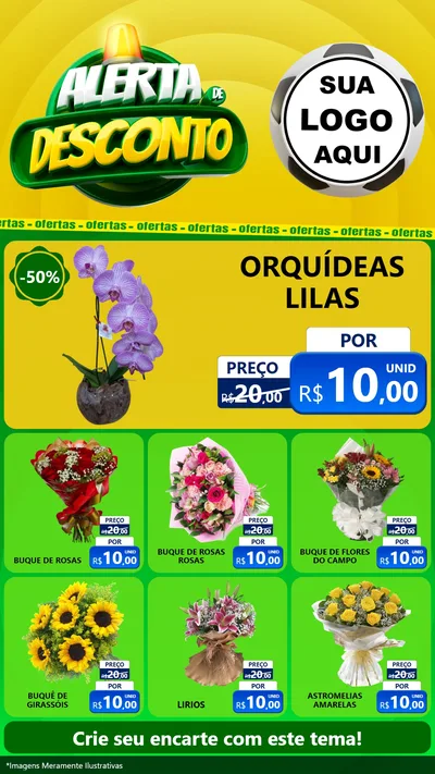 Modelo de Rede Social para Stories com o tema Alerta de Desconto para Floricultura e jardim