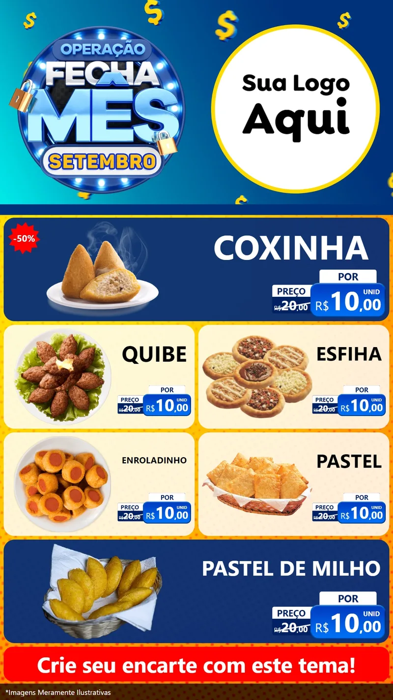 Modelo de TV para TV Vertical com o tema Operação Fecha Mês Setembro para Salgadaria