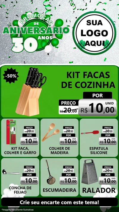 Modelo de Rede Social para Stories com o tema Promoção de Aniversário - 30 Anos para Utilidades Domésticas